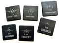 Laser engraved slate aircraft coaster