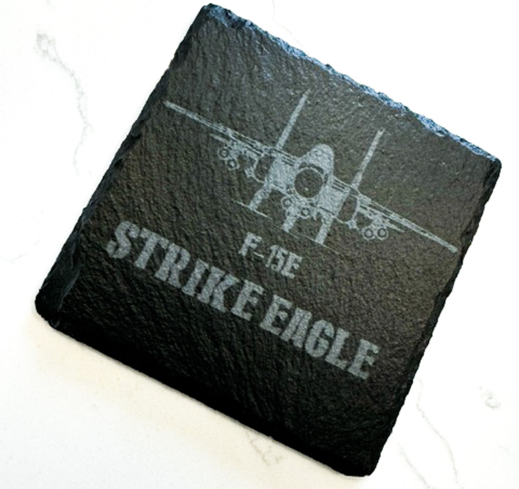 Laser Engraved Slate Coaster | Military Aircraft