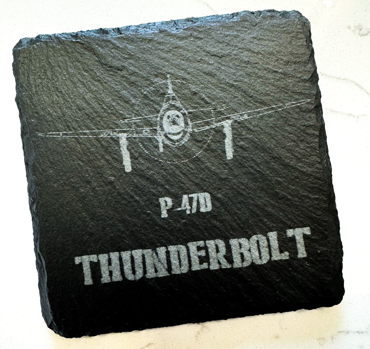 Laser Engraved Slate Coaster | Military Aircraft