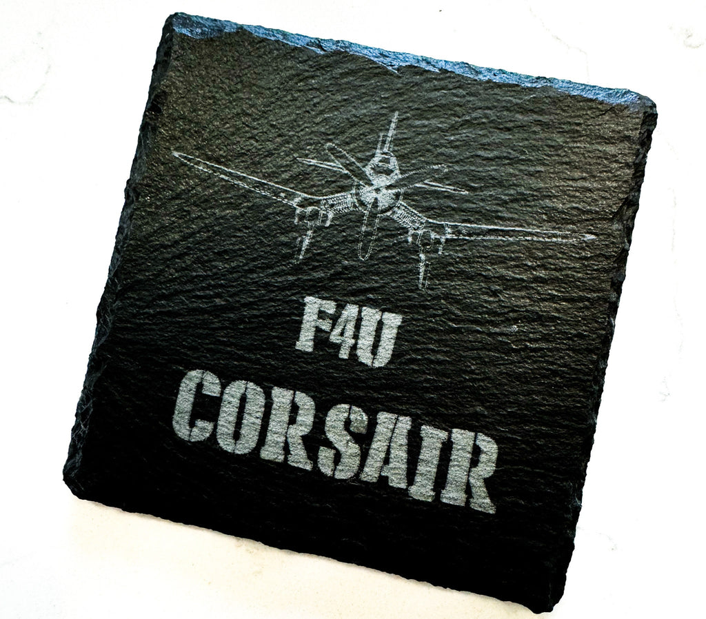 Laser Engraved Slate Coaster | Military Aircraft