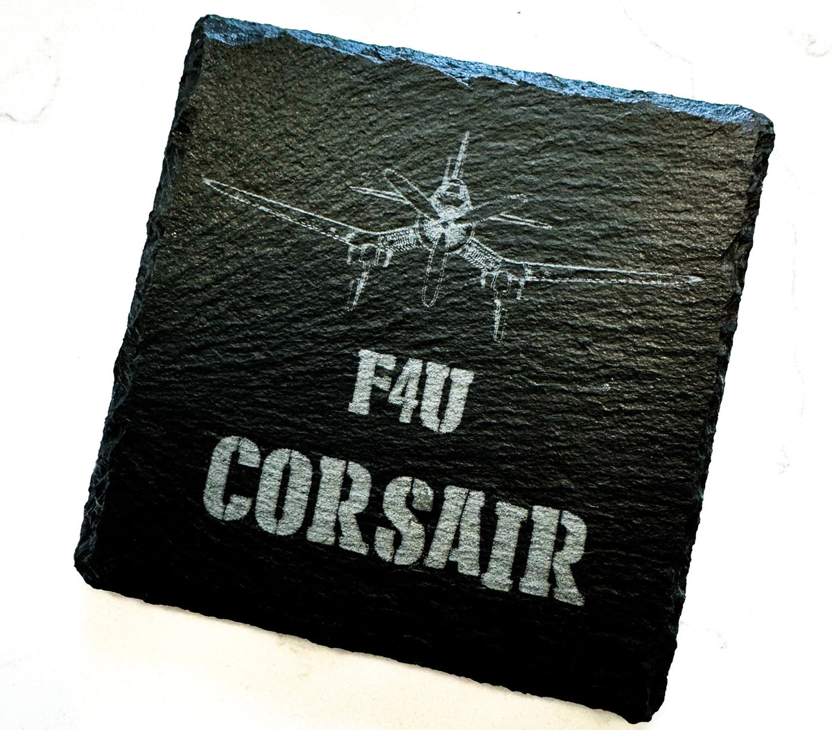 Laser Engraved Slate Coaster | Military Aircraft