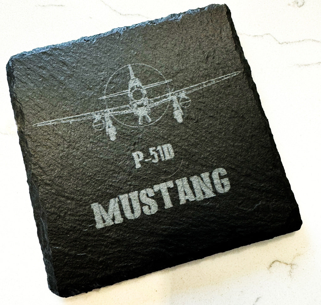 Laser Engraved Slate Coaster | Military Aircraft