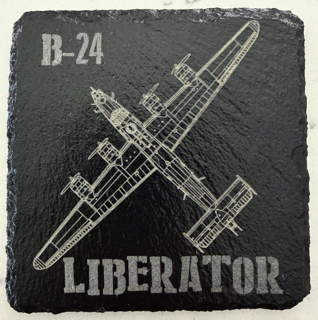 Laser Engraved Slate Coaster | Military Aircraft