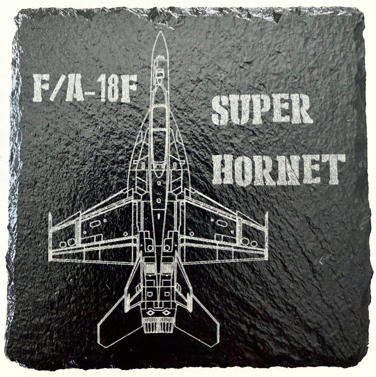 Laser Engraved Slate Coaster | Military Aircraft