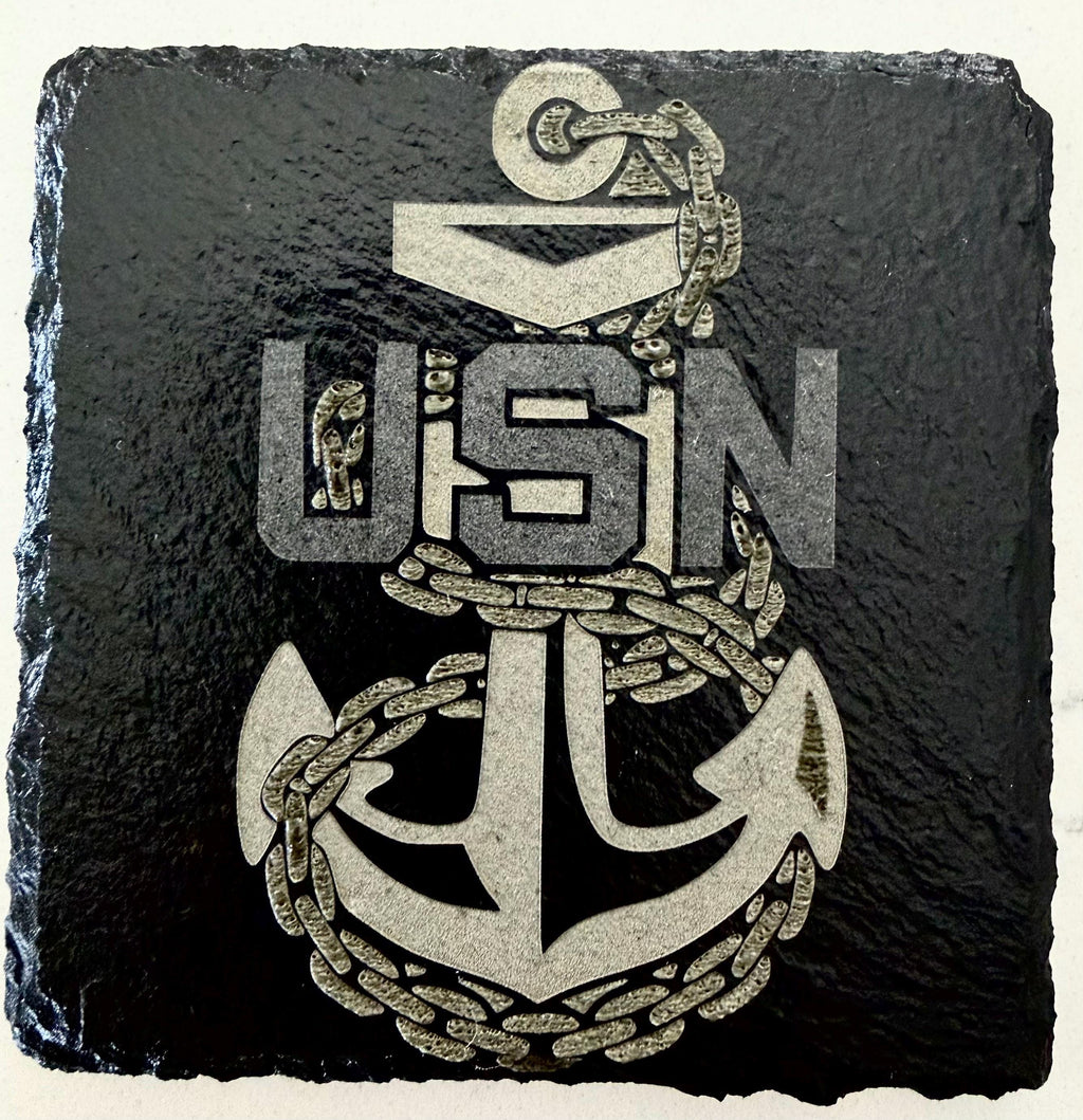 Laser Engraved Slate Coaster | Military Aircraft