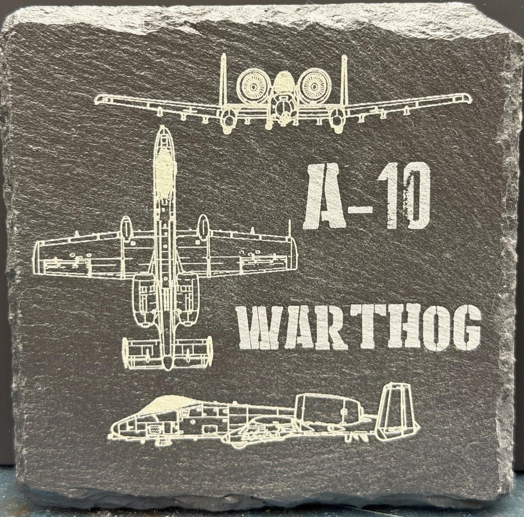 Laser Engraved Slate Coaster | Military Aircraft